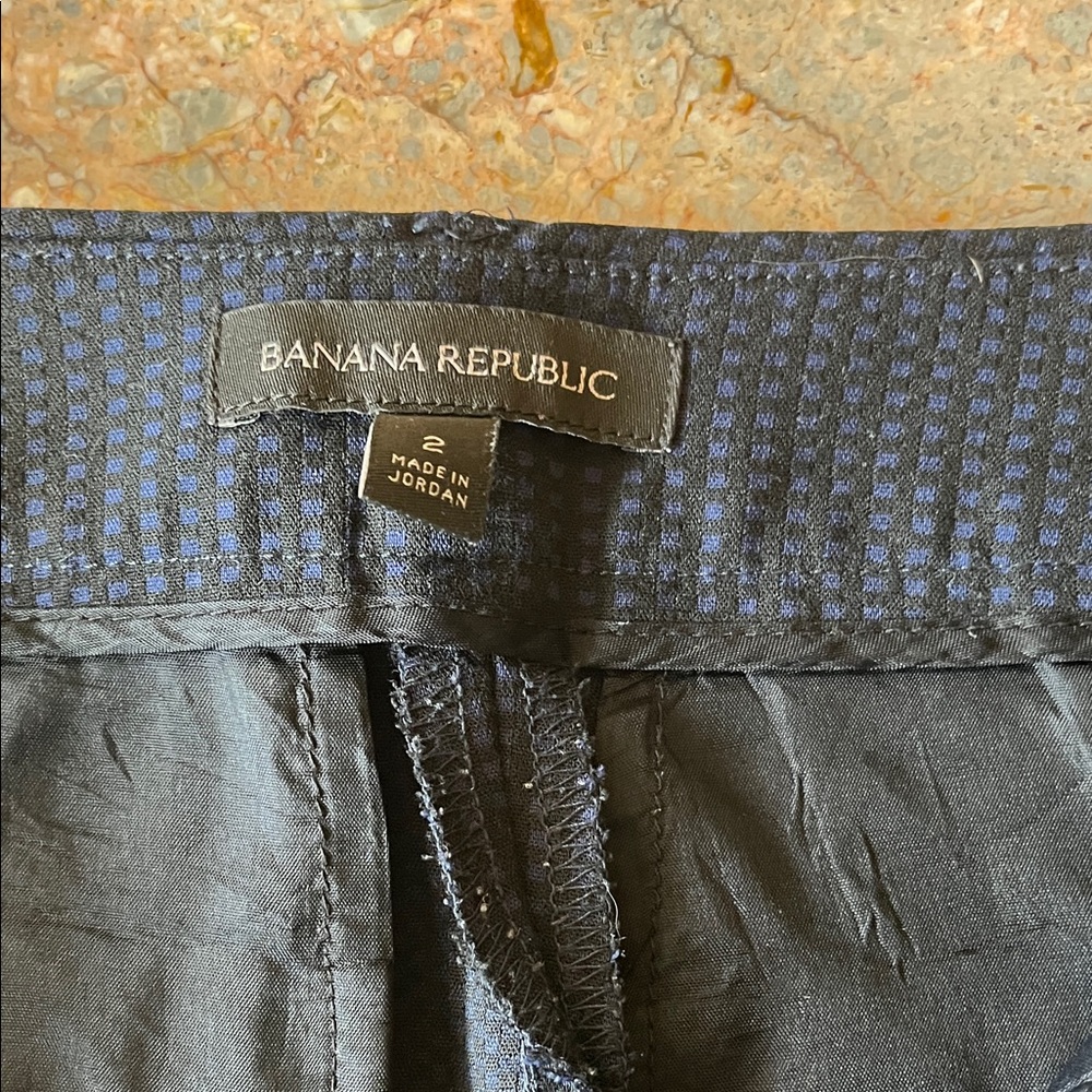 Machine Wash Banana Republic Black and Blue Wide Leg, Ankle Length Pants